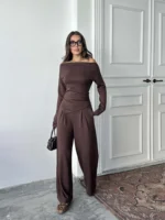 KAHVE MODAL YAN BÜZGÜLÜ TAKIM