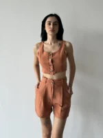 Vizon Keten Şort - Yelek Takım