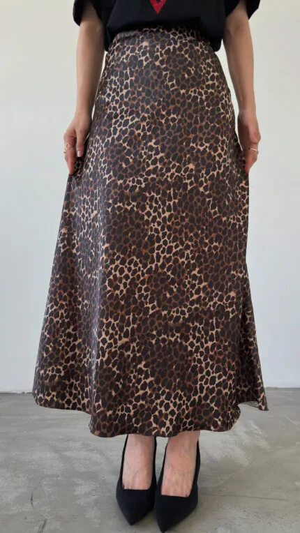 Midi Length Satin Skirt