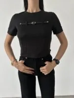 Kemer Detaylı Basic T-shirt