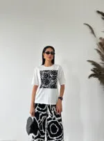 Etnik Desen Baskılı T-shirt