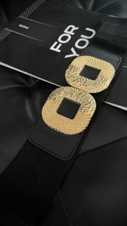 Gold Tokalı Geçmeli Elastik Kadın Kemeri
