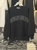 Önü Sarkıtma Taşlı İçi Şardonlu Sweatshirt