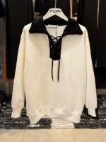 Bağcık Detaylı Polo Yaka İçi Şardonlu Sweatshirt