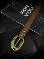 Asimetrik Gold Tokalı Kadın Kemeri