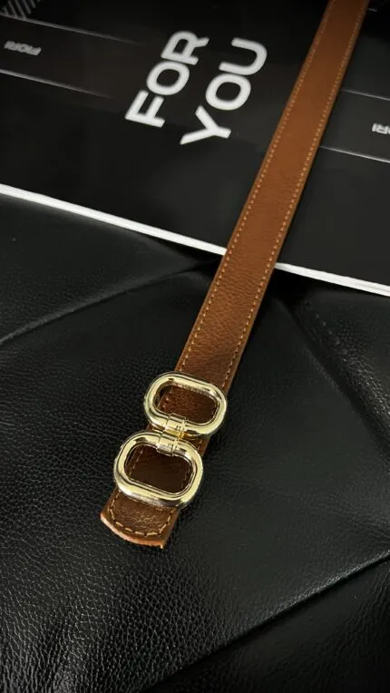 Fiori Çift Gold Tokalı Ince Kadın Kemeri