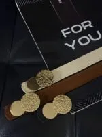 Fiori Yuvarlak Gold Toka Kadın Kemeri