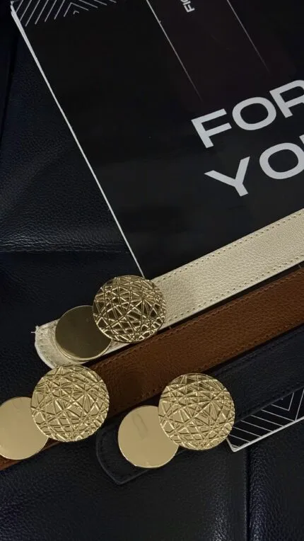 Fiori Yuvarlak Gold Toka Kadın Kemeri