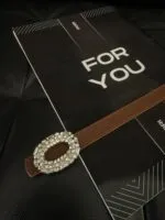 Yuvarlak Taşlı Tokalı Kadın Kemeri