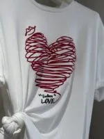 Kalp Baskılı Tshirt