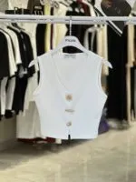 Beyaz Crop Top Dar Kalıp V Yaka Japone Kol
