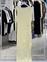 Bej Zarif Seksi Resmi Bodycon Elbise