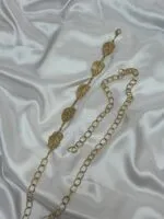 Yaprak Zincir Gümüş Detaylı Kadın Kemeri Bel Kemeri elbise Kemeri etek Kemeri pantolon Kemeri