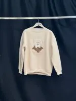 Bej Gündelik Sevimli Sokak Tarzı Sweatshirt