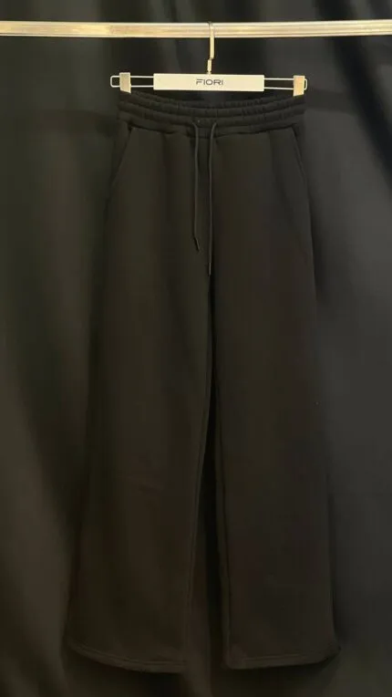 Black Casual Sport Jogger Pants with Drawstring and Side Pockets