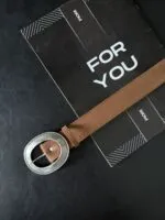 Süet Oval Tokalı Kadın Pantolon Kemeri Ceket Kemeri Gömlek Kemeri Elbise Kemeri