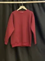 Sweatshirt Bordo Gündelik Sokak Tarzı Spor Giyim