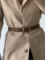 Süet Kare Tokalı Kalp Aksesuarlı Kadın Pantolon Kemeri Ceket Kemeri Gömlek Kemeri Elbise Kemeri