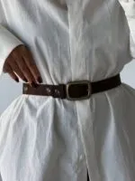 Süet Kare Tokalı Kalp Aksesuarlı Kadın Pantolon Kemeri Ceket Kemeri Gömlek Kemeri Elbise Kemeri