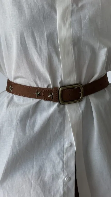 Suede Square Buckle Star Accessories Women's Belt  Jacket Belt  Shirt Belt