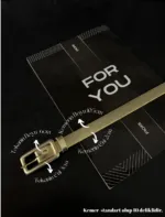 Dikdörtgen Gold Kaplama Tokalı Ince Kadın Pantolon Kemeri Ceket Kemeri Gömlek Kemeri