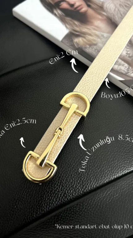 Thin Women's Belt with Long Buckle