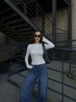 Ekru Parmak Geçmeli Body