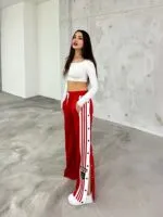 Kırmızı Adidas Çıtçıtlı Eşofman