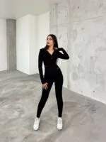 Siyah Kalın Fitilli Taytlı Takım