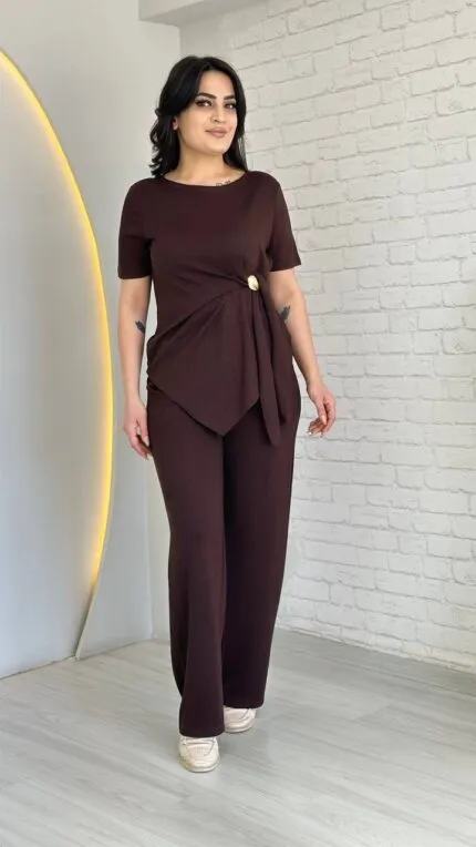 Kahverengi Tokalı bağlamalı takım