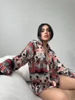 Desenli Oversize Gömlek