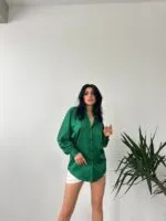 Dökümlü Saten Gömlek