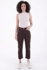 Dikişsiz Paça Mom Fit Kot Pantolon 764