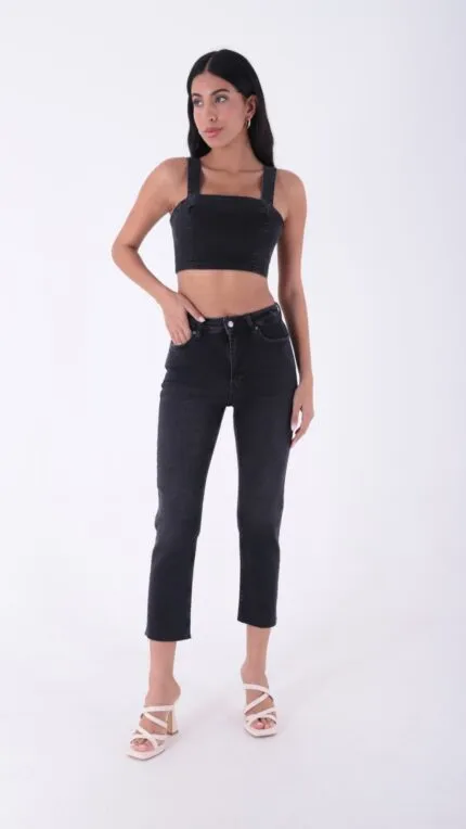 Dikişsiz Paça Mom Fit Kot Pantolon 764