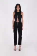 Dikişsiz Paça Mom Fit Kot Pantolon 764