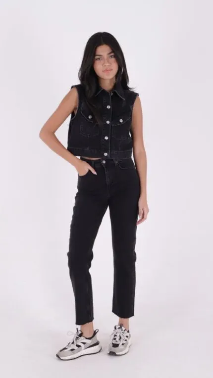 Dikişsiz Paça Mom Fit Kot Pantolon 764