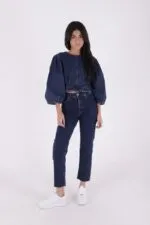 Dikişsiz Paça Mom Fit Kot Pantolon 764