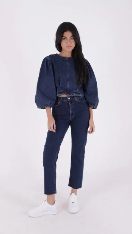 Dikişsiz Paça Mom Fit Kot Pantolon 764