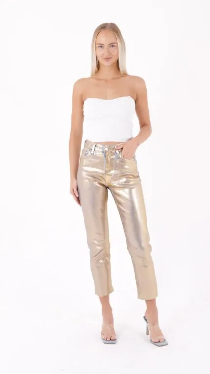 Dikişsiz Paça Mom Fit Kot Pantolon 764