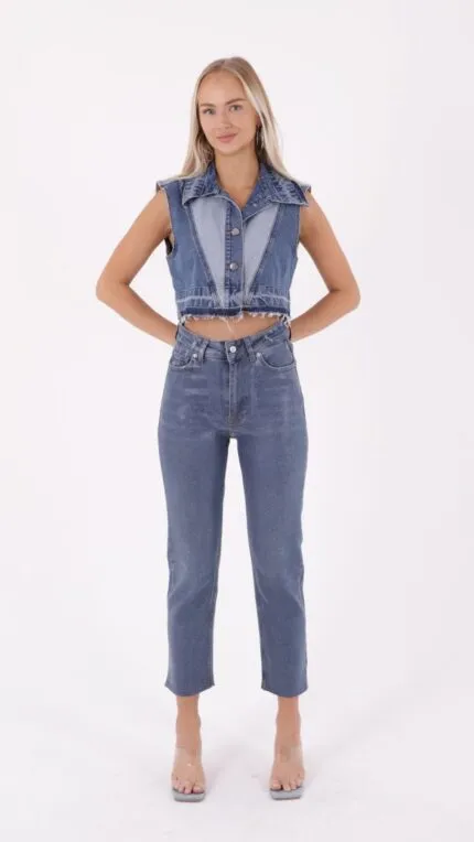 Dikişsiz Paça Mom Fit Kot Pantolon 764