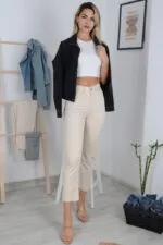 Dikişsiz Paça Mom Fit Kot Pantolon 764