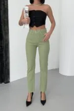 Dikişsiz Paça Mom Fit Kot Pantolon 764