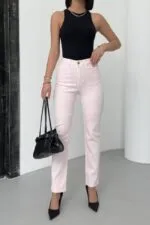 Dikişsiz Paça Mom Fit Kot Pantolon 764