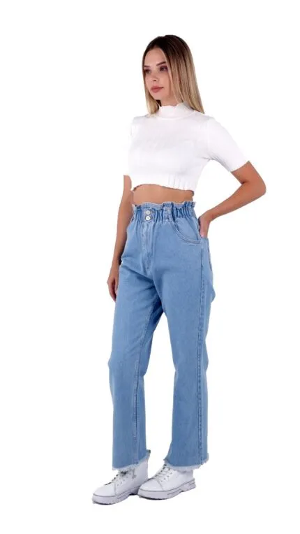 Beli Lastikli Bol Paça Relax Kot Pantolon 789