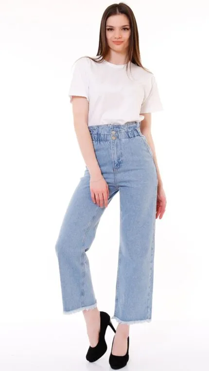 Beli Lastikli Bol Paça Relax Kot Pantolon 789
