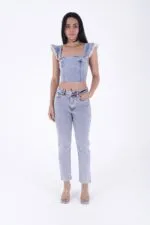 Damla Taşlı Mom Fit Kot Pantolon 7024