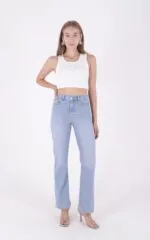 Dikişli Paça Bol Paça Relax Kot Pantolon 7026