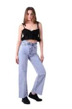 Dikişsiz Paça Beş Düğmali Relax Kot Pantolon 917