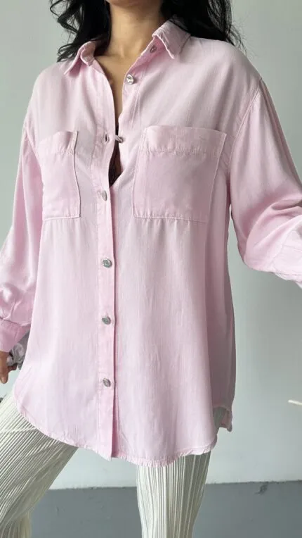 Cepli Oversize Keten Gömlek HS609