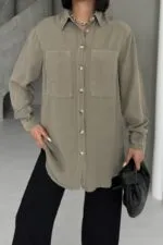 Uzun Tunik Keten Gömlek HS611